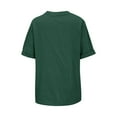 thumbnail image 6 of Tittly Womens Linen Shirt Linen Short Sleeve Shirt Women Linen Blouses for Women Womens Daily Casual Solid Short Sleeve V Neck Shirt Tops Blouse Green, 6 of 9