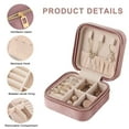 thumbnail image 3 of Travel velvet jewelry box, small portable organizer box with mirror, girl's mini gift box, ring - Dark pink, 3 of 5