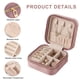 thumbnail image 3 of Joyero de terciopelo de viaje, pequeño organizador portátil con espejo, mini caja de regalo para niña, anillo, 3 of 5