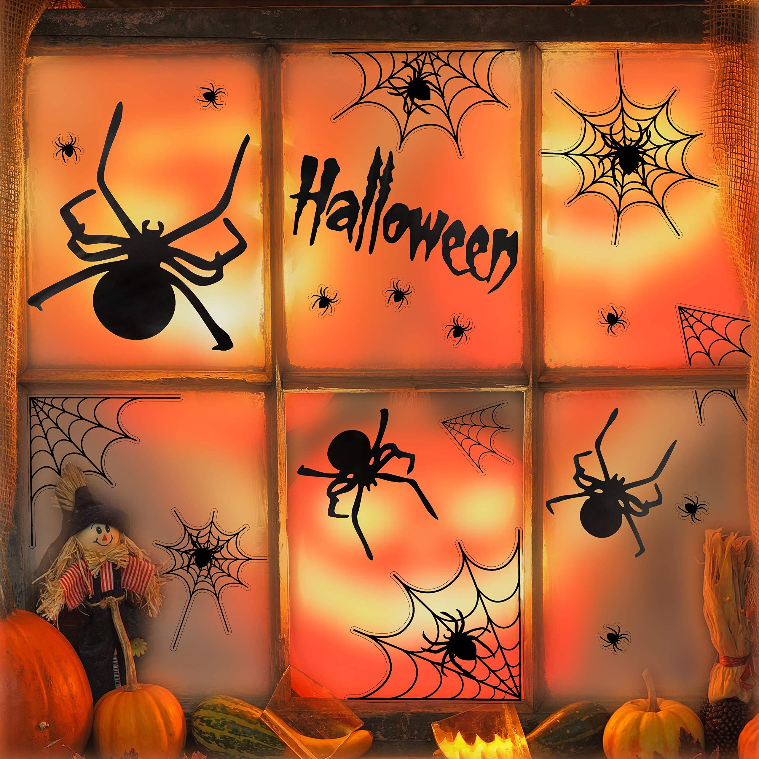UNEEDE Spider Stickers Halloween Spider and Webs Wall Decals Vinyl