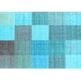 thumbnail image 1 of Ahgly Company Indoor Rectangle Checkered Light Blue Modern Area Rugs, 4' x 6', 1 of 4