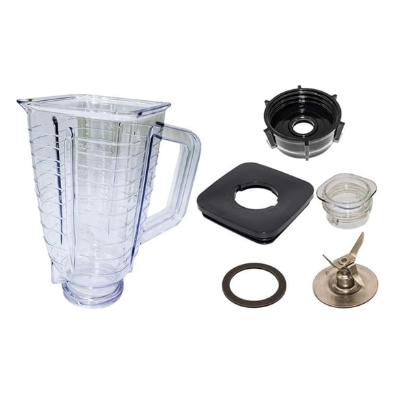 Replacement 40 Ounce -5 Cup- Square Top Plastic Blender Jar Set, Blender Cup Compatible with and Osterizer Blenders, Complete Replacement Part Refresh Kit