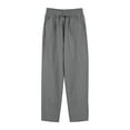 thumbnail image 4 of ZHENHONG Casual Pants for Women Women's Cotton Linen Straight Leg Pants Elastic Drawstring Casual Trousers With Pockets Summer Beach Pants, 4 of 7