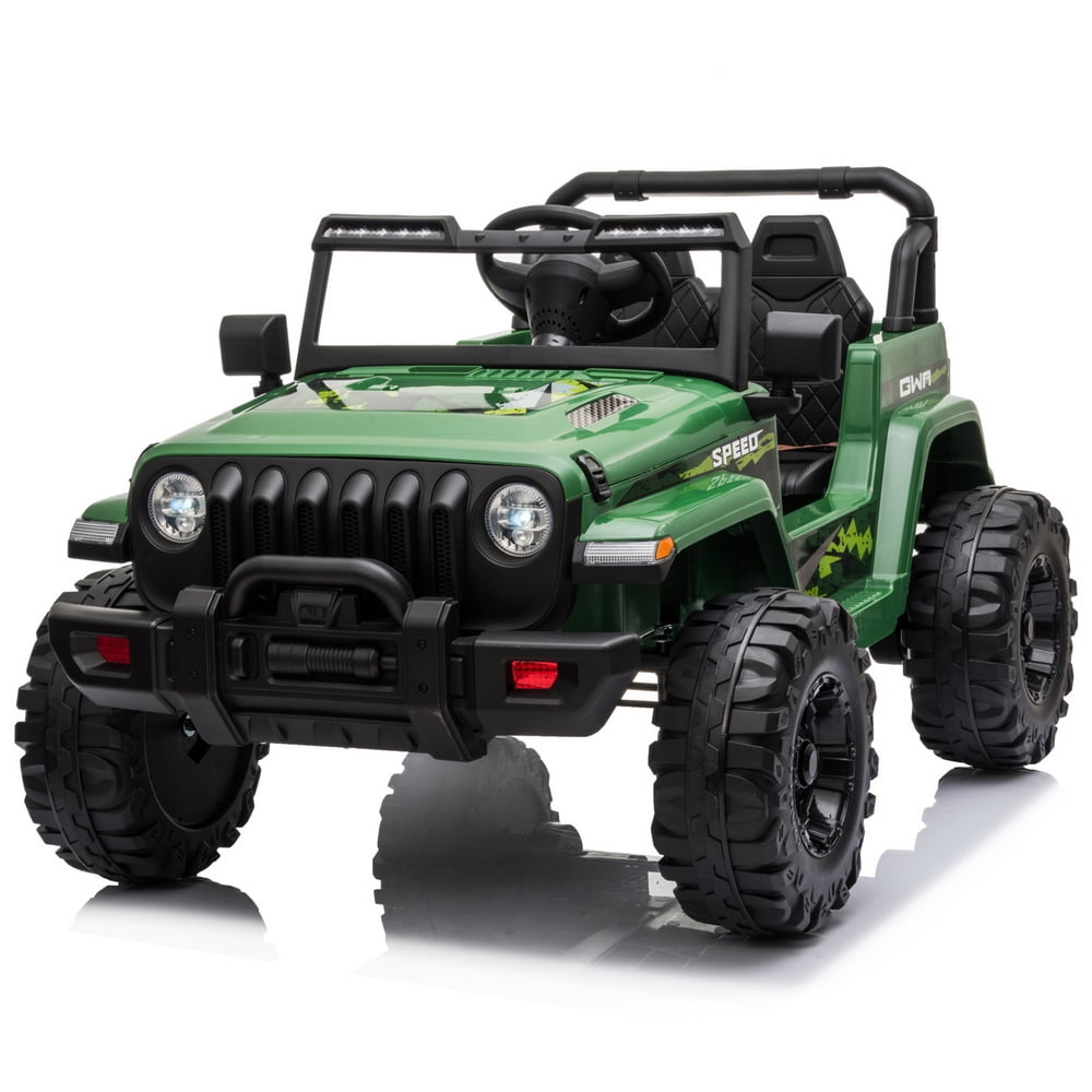 Kepooman 12V Kids Battery Powered Electric Ride On Truck Car with Remote Control & MP3 Player & LED Headlights & Horn, Green