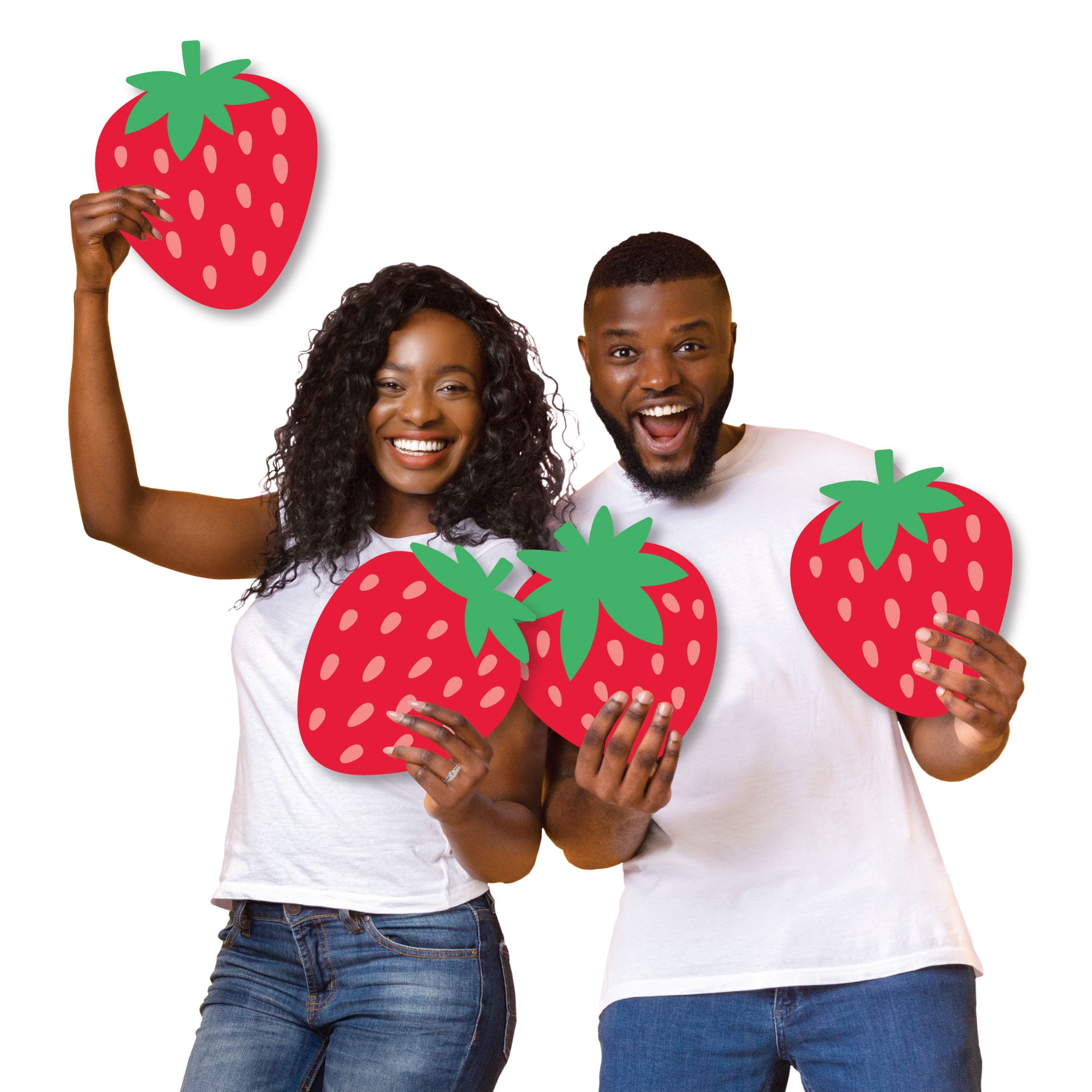 Big Dot of Happiness Berry Sweet Strawberry - Yard Sign and Outdoor Lawn Decorations - Fruit Themed Birthday Party or Baby Shower Yard Signs - 8 Ct