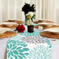 thumbnail image 5 of Green Table Runner 72 inches Long Dahlia Pinnata Flower Pattern Spring Summer Seasonal Farmhouse Kitchen Dining Table Decoration for Indoor Outdoor Home Party Decor (13 x 72 inch), 5 of 6