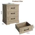 thumbnail image 5 of NEGYLIM 2-Piece Nightstand, Farmhouse End Table with Charging Station, 3 Drawers Storage for Bedroom, 5 of 11