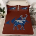 thumbnail image 2 of Homewish Wildlife Moose Deer Bed Sheets, Western Lake House King Sheets, Teens Kids Boys Girls Sheet Set, Luxury Bedroom Decor, 4pcs, 2 of 7