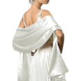 thumbnail image 1 of Bufanda de seda satinada suave adecuada para vestidos, accesorios de mujer, color blanco, 1 of 5