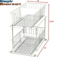 thumbnail image 2 of Simple Houseware 2 Tier Cabinet Wire Basket Drawer Organizer, White, 2 of 5