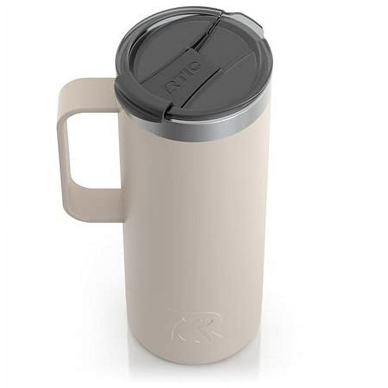 RTIC 20 oz Coffee Travel Mug with Lid and Handle, Stainless Steel Vacuum-Insulated  Mugs, Leak, Spill Proof, Hot Beverage and Cold, Portable Thermal Tumbler Cup  for Car, Camping, Beach 