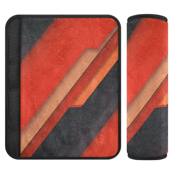 ALAZA Orange Black Pattern Car Seat Belt Adjuster Neck Covers Shoulder Cushions Pads S