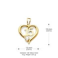 thumbnail image 3 of Ioka-14K Yellow Gold Sweet 15 Years Quinceanera Cubic Zirconia CZ Charm Pendant For Necklace or Chain, 3 of 6