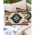 thumbnail image 6 of Boho Brown Teal Red Throw Pillow Covers, Southwestern Geometric Abstract Retro Soft Breathable Pillow Cases with Zipper for Sleeping, Queen Size Pillowcases for Couch Bed Sofa Chair 20x30 Inches, 6 of 6