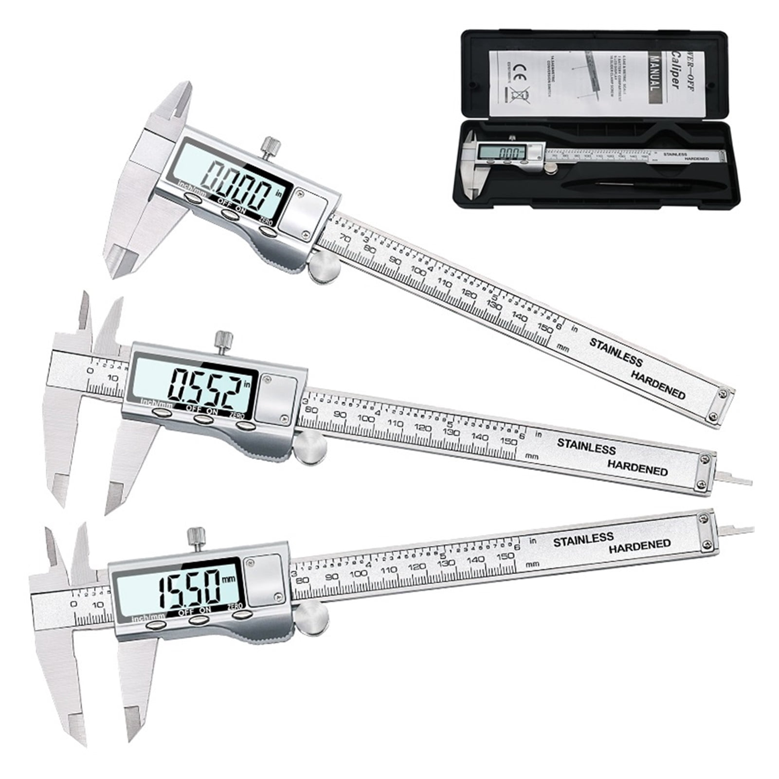 6-Inch 150mm Stainless Steel Electronic Digital Vernier Caliper Metal Micrometer Measuring