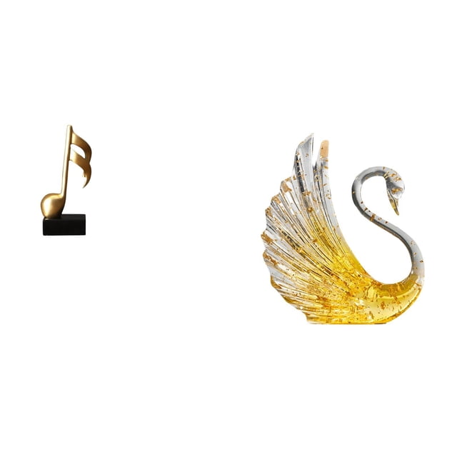 Escultura de cisne con nota musical de resina, figura creativa, adorno de mesa, centro de mesa, figura decorativa de pájaro para escritorio, chimenea,