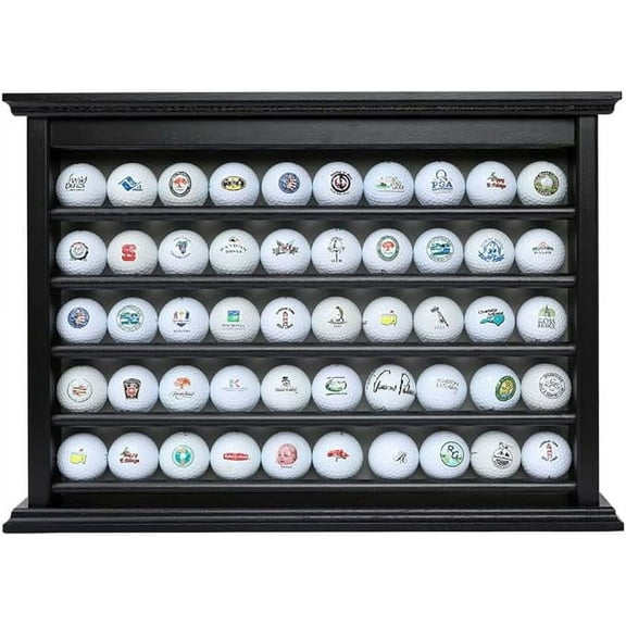 Golf Ball Display Case | Holds 50 Golf Balls | Handcrafted Solid Wood | Three Color Options