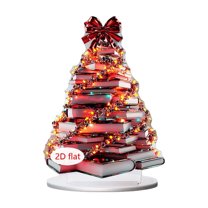 FeiFu Christmas Tree Stack 2D Acrylic Home Living Room Study Desktop Ornament Holiday Atmospheres Decoration for Living Room Decor