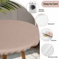 thumbnail image 5 of Brown Round Fitted Tablecloth with Elastic Edge, Waterproof Table Cloth Table Cover for 36"-44" Tables, Farmhouse Solid Brown Color Modern Art Tablecloths for Dining Picnic Indoor Outdoor, 5 of 9