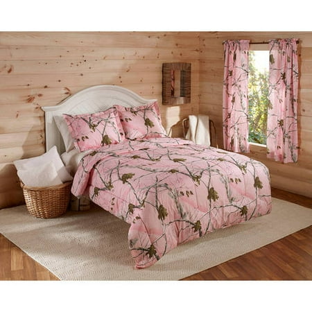Realtree 3 Piece Pink Camouflage Comforter Set Queen Walmart Com