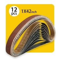 1 x 42 inch Sanding Belt Assortment Packs,12 Pcs(4 Each of 80 120 150 Grit) ,Aluminum Oxide Abrasive Belts for Sander