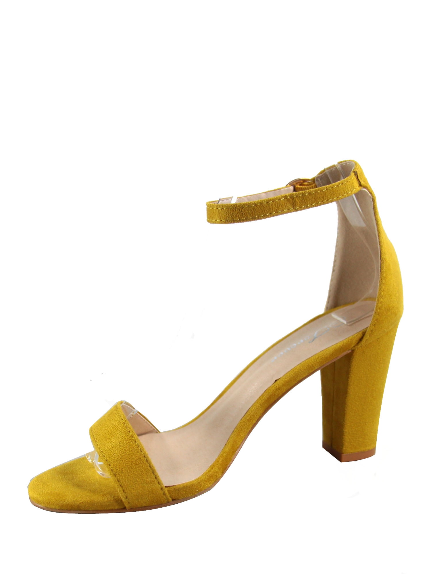 Rise-7 Women's Open Toe Ankle Strap Buckle Chunky High Heels