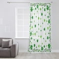 thumbnail image 3 of Shamrocks, Semi Sheer Curtains Drapes for Living Room, Bedroom, French Doors Window 54 Inches Long, Saint Patricks Day Green Green White Rod Pocket Chiffon Curtain Drapery Voile Draperies Panel, 3 of 6