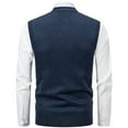 thumbnail image 4 of Men's Sweater Vest Sleeveless V Neck Botton Down Cable Knitted Cardigan Tank with Pockets Dark Gray XL, 4 of 4