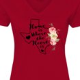 thumbnail image 4 of Inktastic Texas Home is Where the Heart is with Watercolor Floral Women's V-Neck T-Shirt, 4 of 5