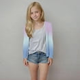 thumbnail image 2 of MKOSPLRT Cardigan Sweaters for Girl 5-14Y Lightweight Fall Open Front Sweaters Gradient Long Sleeve Casual Cardigans for Kids, 2 of 7