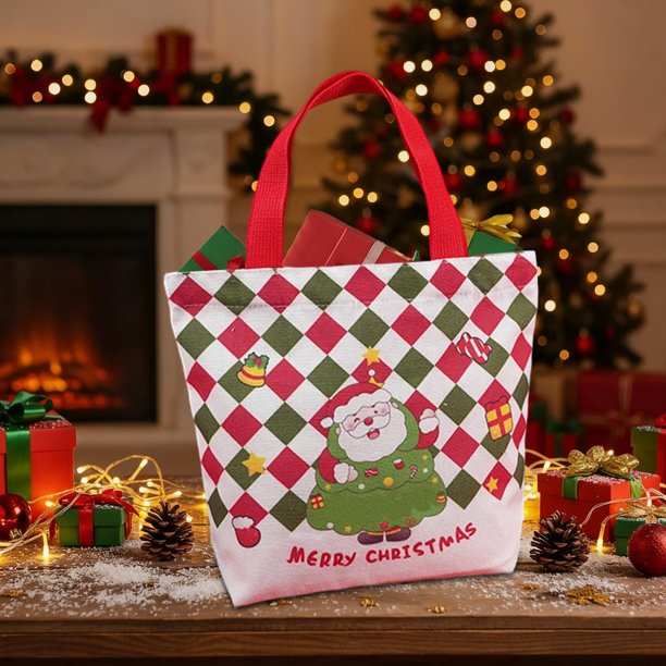 Bolsa de lona B Ag Decoraciones navideñas Regalos de Papá Noel Manzanas de Nochebuena Bolsa de lona Bolsa de regalo de Navidad Decoraciones de Halloween Decoración de otoño Decoración del hogar Adorno