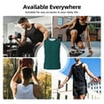 thumbnail image 5 of Uemuo Black And Teal Checkerboard Pattern Men's Sleeveless T-Shirt,Muscle Athletic Tank Top, Moisture-wicking Quick-dry Breathable Classic Tee Top for Gym Run Outdoor Sports-Medium, 5 of 8