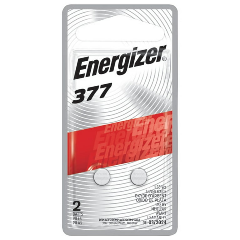 Energizer 377 Silver Oxide Button Battery (2 Pack)