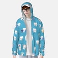 thumbnail image 4 of Goofa Cute Healthy Teeth Printed Women's UPF 50+ Sun Protection Hoodie Jacket Lightweight Long Sleeve Sun Shirt for Women with Pocket Hiking Outdoor-X-Large, 4 of 9