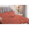 thumbnail image 4 of 5 Piece Luxury Vintage Ruffle Pattern Comforter By D.N.G. BEDDINGS Set Premium Super Soft, All Season, 800 Thread Count 100% Egyptian Cotton Full/Queen Size Brick Red Color, 4 of 8