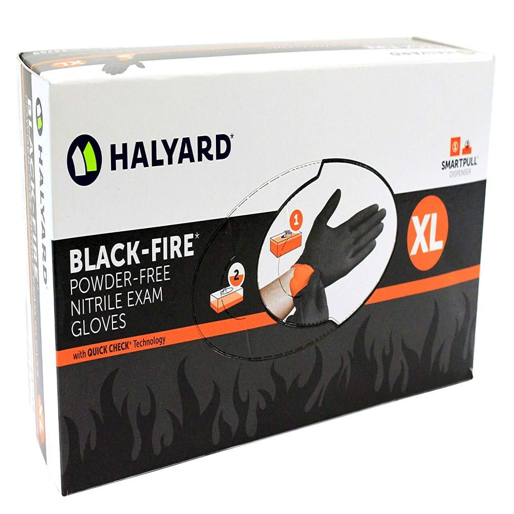 Black Fire Nitrile Exam Glove XLarge 150 Per Box By Halyard Health