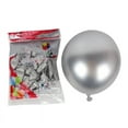 thumbnail image 1 of 50 Piezas Globos de Látex Metálicos 10 Pulgadas, Perla Metal Brillantes Cromados Espesos para Decoración Fiestas, Plateado, 1 of 5