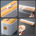 thumbnail image 4 of Magnetic Refillable Plastic Wrap Dispenser with Cutter, Tin Aluminum Foil Dispenser Cutter, Film Wrap Dispenser Tool, 4 of 5