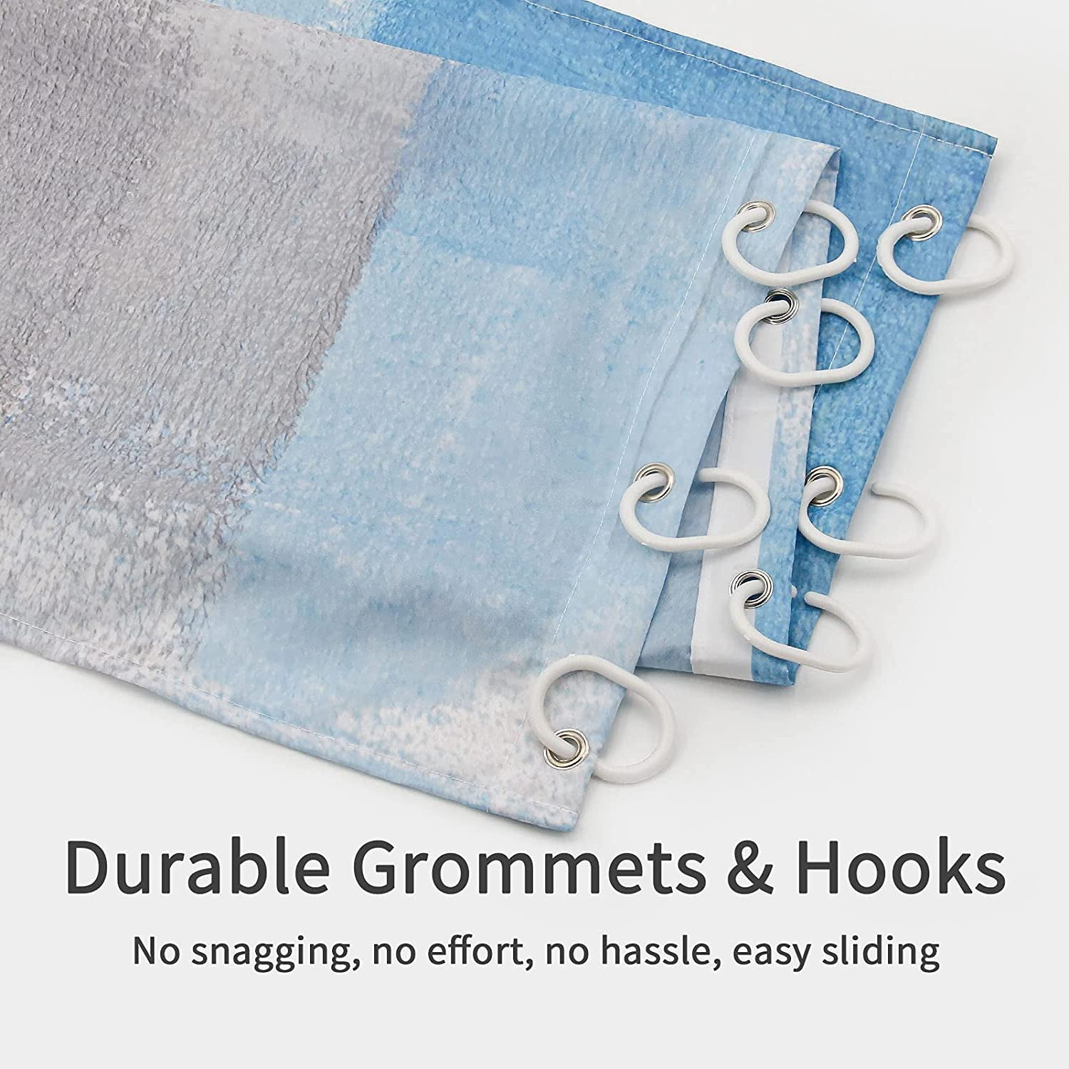 KSEERBABALL Light Blue Ombre Abstract Polyester Shower Curtain, 72" x 72"