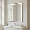thumbnail image 4 of Topcobe Enhanced Black-framed LED Bathroom Mirror with 32" x 24" Rectangle Size, Modern Design for Comfortable Shaving & Grooming Experience, 4 of 12