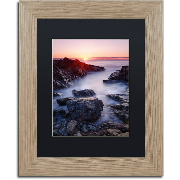 Trademark Fine Art "Marginal Way Sun" Canvas Art by Michael Blanchette Photography Black Matte, Birch Frame