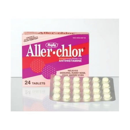 Rugby Aller-Chlor Antihistamine Tablets, 4 mg, 24 Count