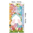 thumbnail image 3 of YaoZQ Happy Easter Door Cover, Cute Bunny and Ears on Colorful Wood Background, Spring Holiday Front Door Decoration Banner, Multicolor, 35 x 71 in, 3 of 7