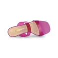 thumbnail image 4 of BLISSFUL STEP Women's Clear Colorful Straps Chunky Heel Slides Sandals Hot Pink (Size 6), 4 of 6