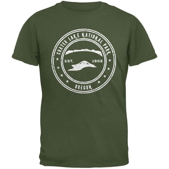 Crater Lake National Park Military Green Adult T-Shirt - X-Large