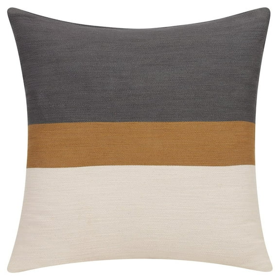 LR Home Wilmington Cotton Poly Filled Pillow in Brown/Gray, 24" x 24"