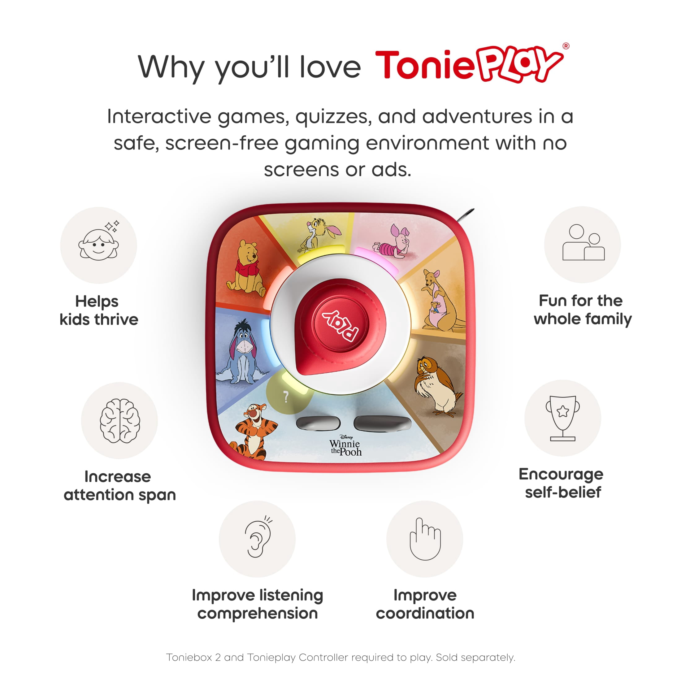 tonies Disney Winnie the Pooh Tonieplay Game, Requires Toniebox 2 and Controller, Age Group 3+