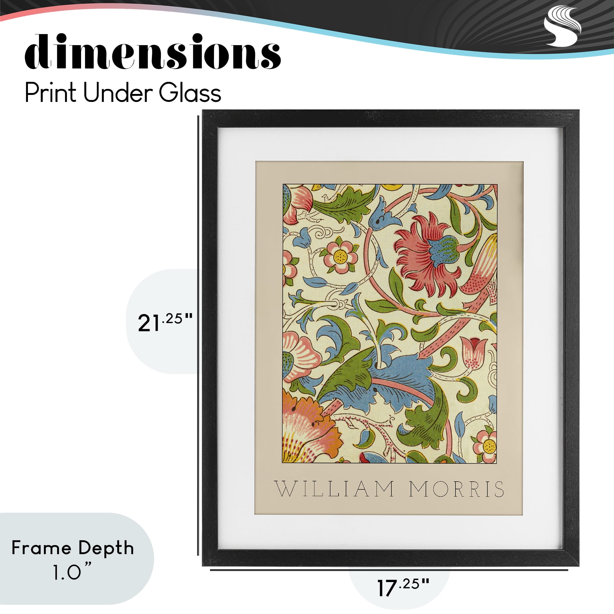 Stupell Industries Stylish Boho Classic Flowers Black Framed Print Under Glass, design by Lil' Rue