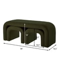 thumbnail image 4 of Modern U-Shaped Teddy Ottoman Set of 3 with Soft Beige Canvas 44 " and 18 " Stools Perfect for Living Room Footrest or Entryway, 4 of 6