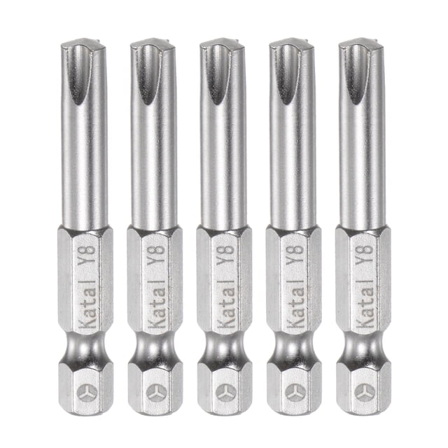 5uds Y8 Tres-Puntas Puntas de Destornillador 1/4" Hexagonal Vástago 2" Longitud Magnético Y Tipo Destornillador Eléctrica Herramienta
